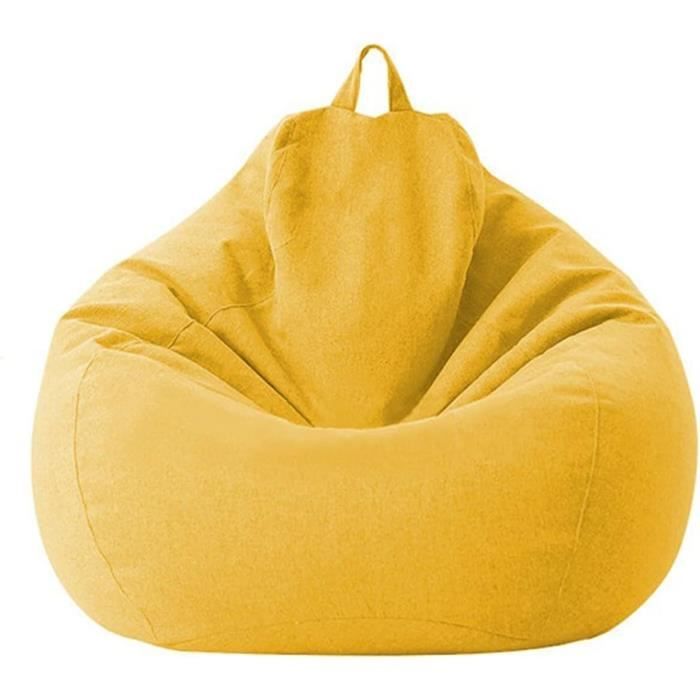 Housse De Pouf Poire Sans Remplissage - Taille 90x100 Cm, Coton/lin - Lavable, Avec Fermeture éclair Et Poignée