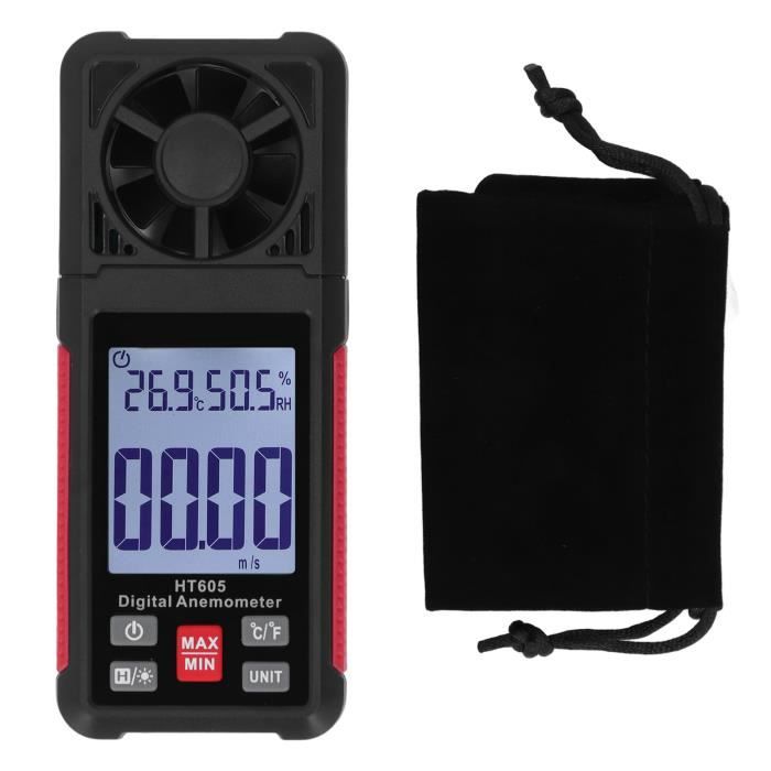 Anémomètre Numérique Portable Aoaoy - Mesure Vitesse Vent, Température, Humidité - 6 Unités