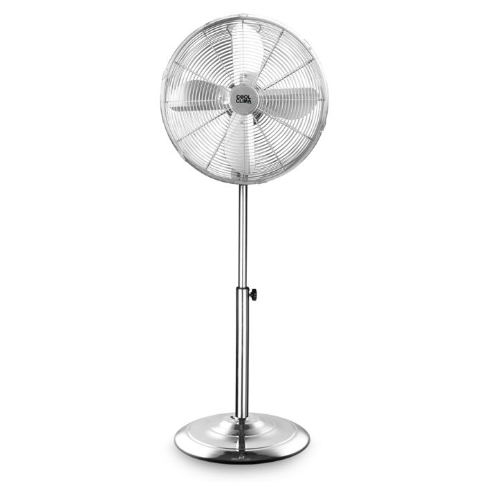 Ventilateur sur pied métallique Cool Clima 50 W - Ø 40 cm 3 vitesses oscillant hauteur 93–130 cm - Cool Clima