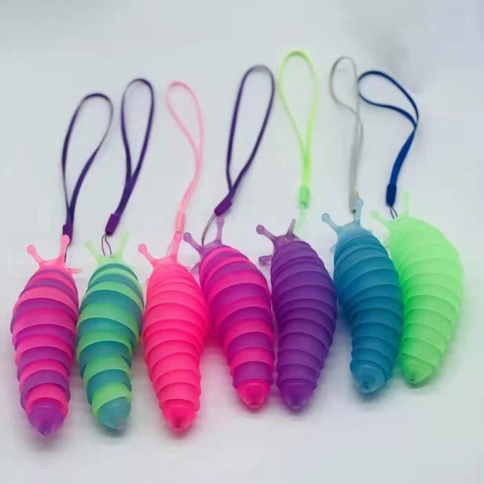Jouet Doigt Ver Articulé – Fidget Worm 8 Cm, Extensible, Décompression, Anti-stress Pour Adultes Et Enfants