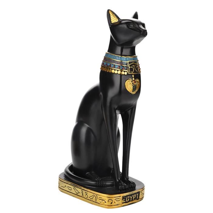 Sculpture égyptienne Ancienne – Déesse Chatte Bastet – Statue Décorative Multicolore 39 Cm
