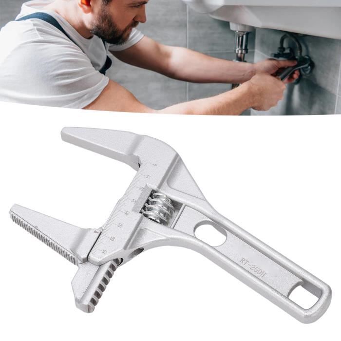 Perfk Clé à Grande Ouverture Universelle 10 Pouces – Clé De Plombier, Clé à Molette Extra Large Pour Bricolage & Salle De Bain