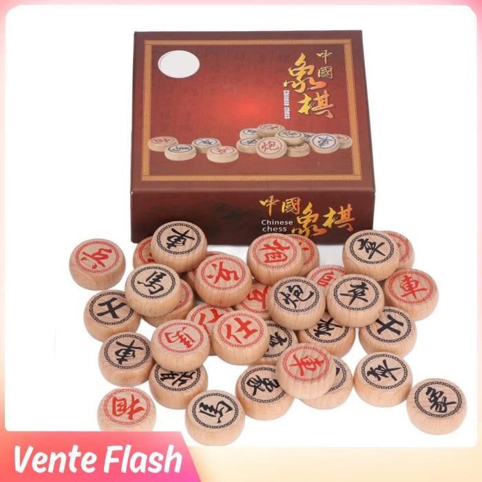 Jeu D'Échecs Chinois Xiangqi Portable En Bois De Hêtre - Plateau Pliable, Pièces 3,8 Cm Pour Famille Et Adultes