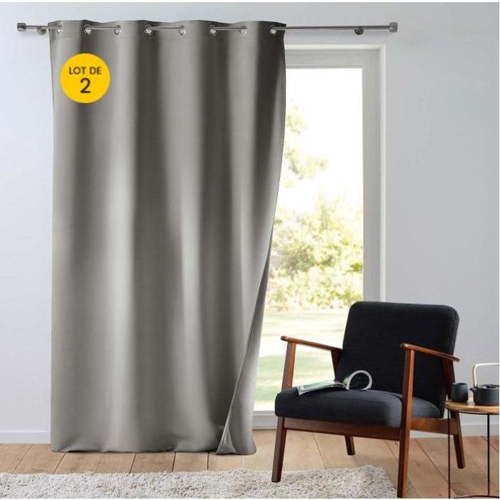 Rideau Doublure Thermique Ombre 135x260 Cm - Polyester, Certifié OEKO-TEX, Neuf
