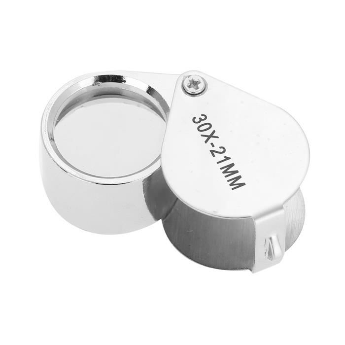 Loupe De Bijoutier 30x - Portative, Lentilles Verre Optique, Boîtier Aluminium - Pour Bijouterie, électronique, Lecture