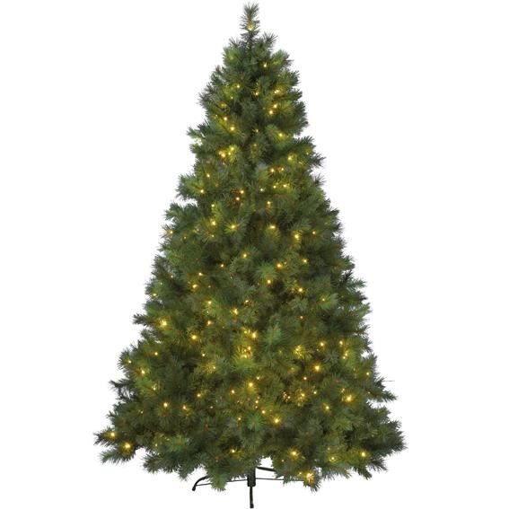 Sapin de Noël Vancouver lumineux LED H210 cm Blanc chaud - Cdiscount Maison