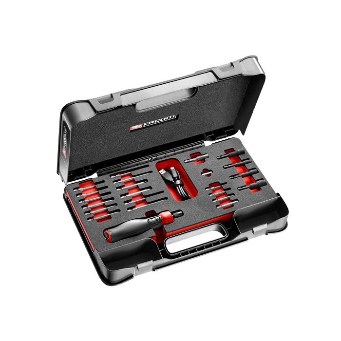 Tournevis assisté E PROTWIST en MBOX plateau mousse avec 23 accessoires Facom ATPA4V.J23 - vue 2