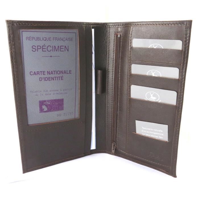 Porte-chéquier Pliant Frandi Colors Fabrication Française - Cuir Vachette Pure Aniline Noir - Neuf Avec étiquettes
