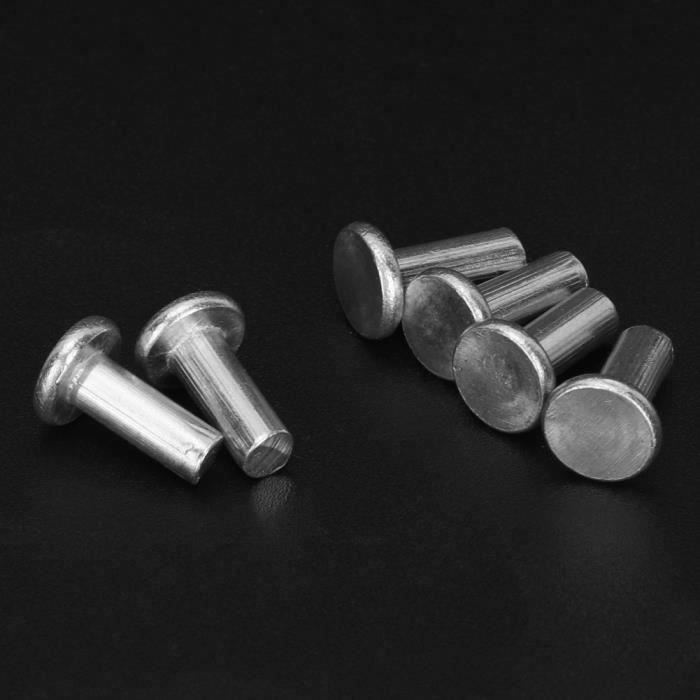 FUNNING-Rivet en aluminium massif à tête plate 100pcs GB867 M4 Rivets ...
