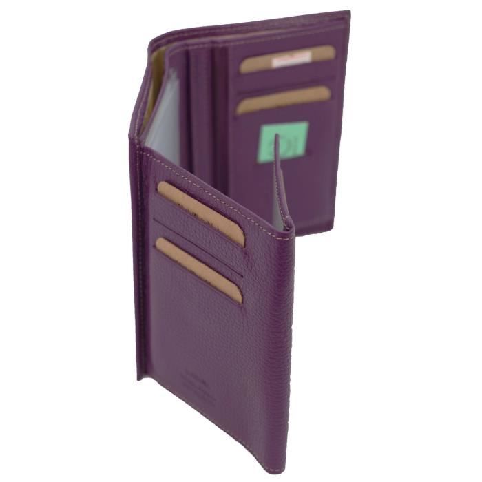 Porte-feuille Katana cuir de Vachette souple gras K 653046 - Noir