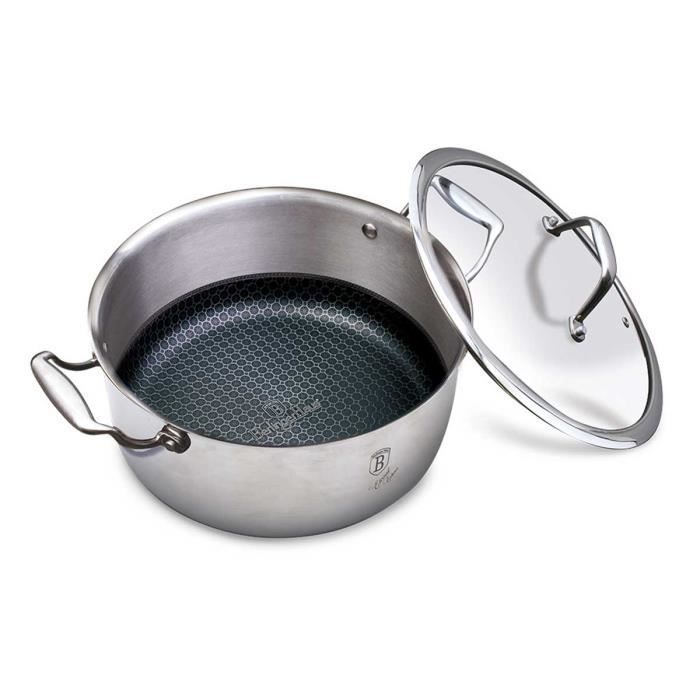 Batterie de cuisine - KING HOFF - BH-7444 - 20cm - Acier inoxydable 18/10 - Revêtement 3D résistant