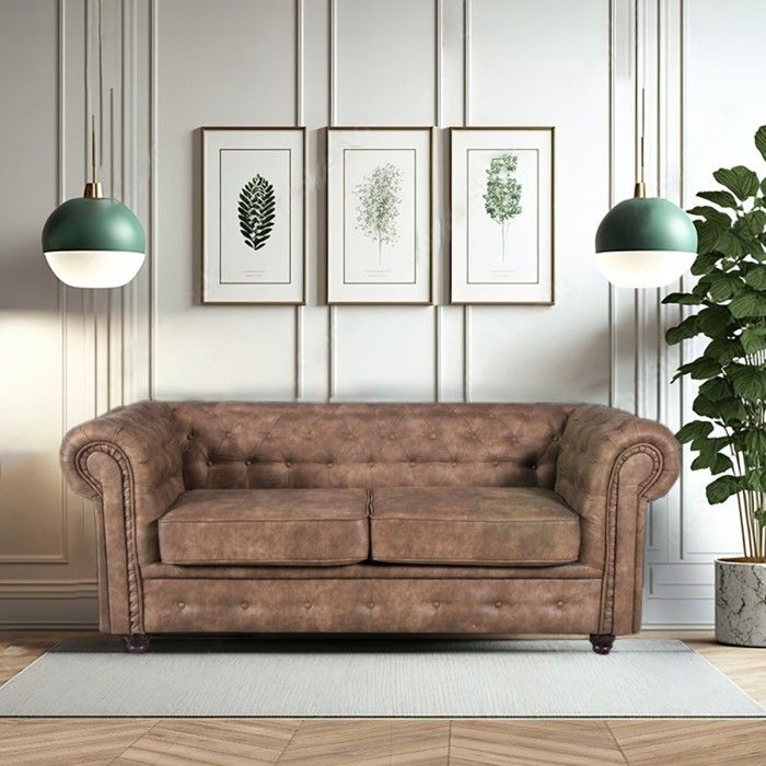 Canapé CHESTERFIELD 2 places / Marron vieilli Canapé CHESTERFIELD 2 places / Marron vieilli