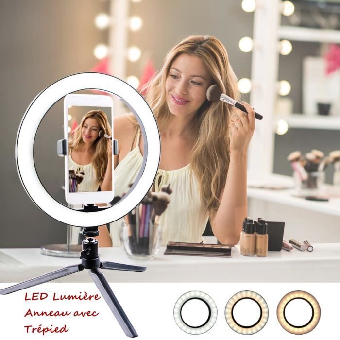 Led Lumière Anneau Avec Trépied 10 Led Ring Light Avec 3 Modes D
