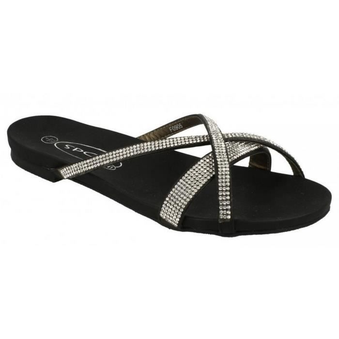 Spot On Mules /à strass Femme