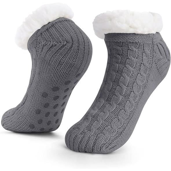 Lot 6 Paires Chaussettes Moelleuses Femme Hiver - Chaussettes Pantoufles Très Chaudes Et Douces Pour Dormir