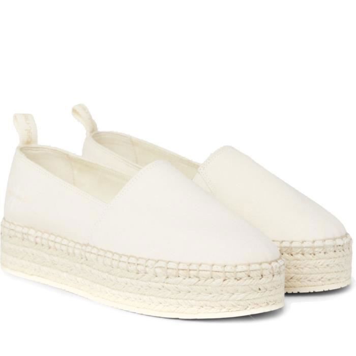 Calvin Klein Jeans Espadrilles - Calvin Klein Jeans - YW0YW01378 0F9 - Femme - Beige - Coton 60% Coton 40%