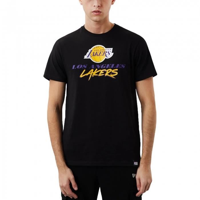 New Era - T-shirt NBA Script - Los Angeles Lakers (Noir - L)