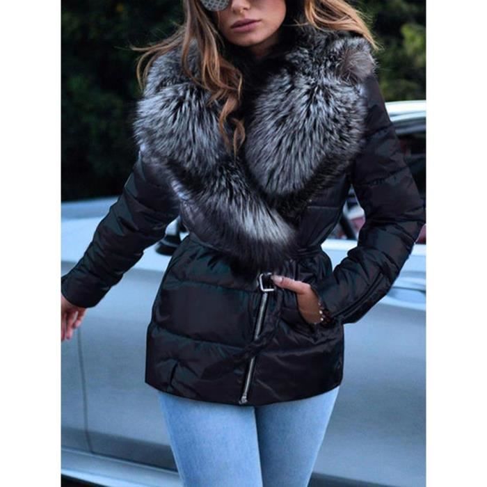 Tuopuda Doudoune Femme Longue Hiver Imperméable - Parka Matelassée à Capuche Avec Poches, Chaud Et Élégante