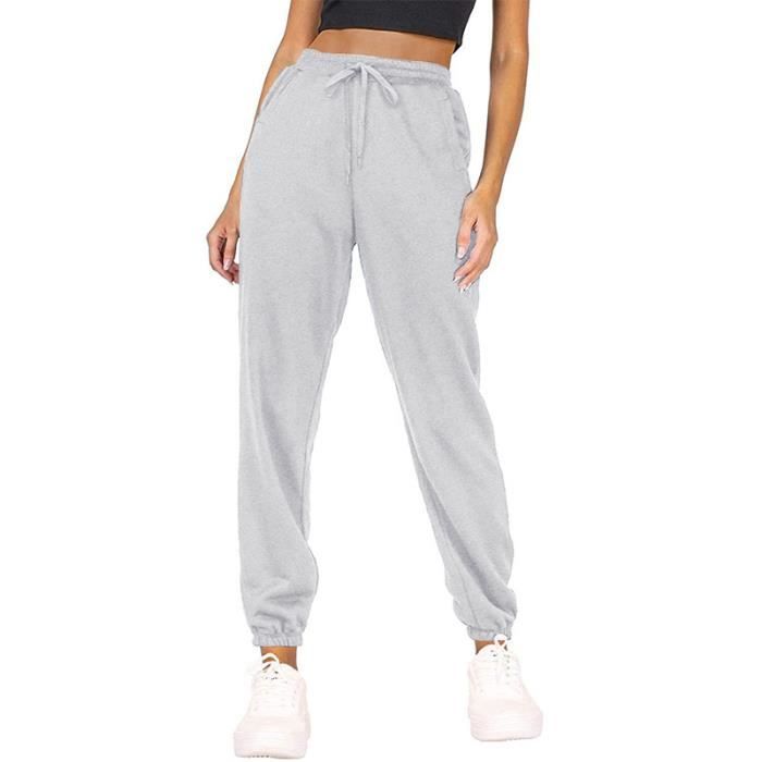 Pantalon de Sport Femme Décontracté en Coton Respirant avec Poches