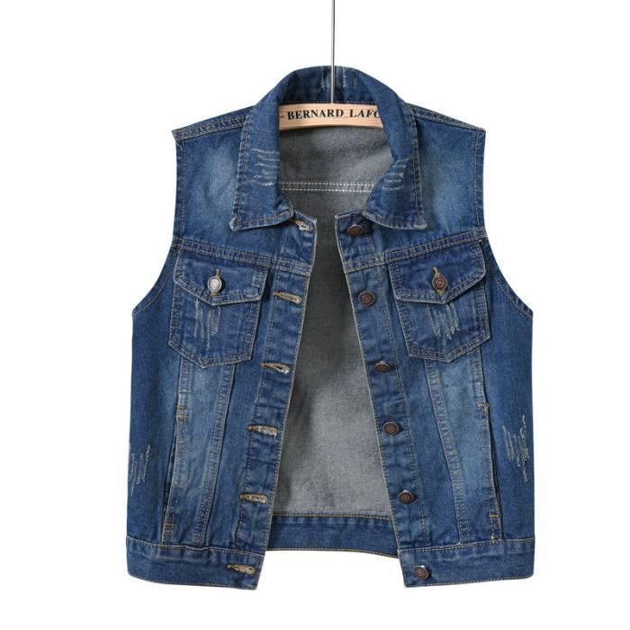 Veste sans manche jean femme outlet