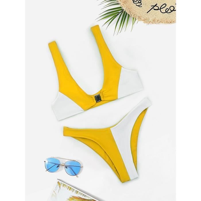 MAILLOT DE BAIN Femmes Bikini Front Lace-up creux à la taille dune seule pièce maillot de style