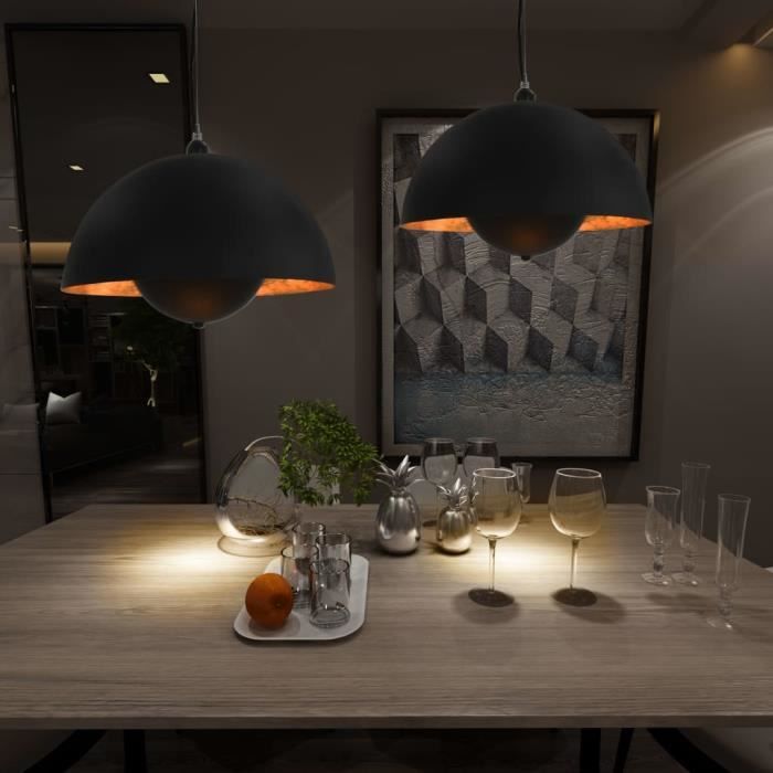 2 Pcs Plafonnier Lustre Vintage Lampe Industrielle Cuisine Salons