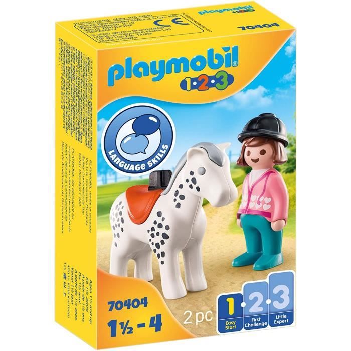PLAYMOBIL - 70404 - PLAYMOBIL 1.2.3 - Cavalière avec cheval