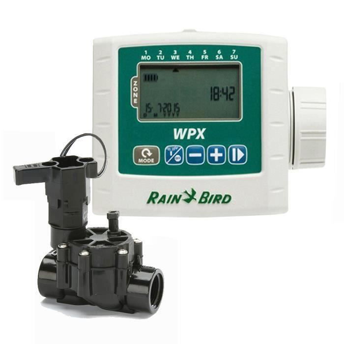 Rain bird programmateur 1 zone + électrovanne 100dv wpx1dvkit
