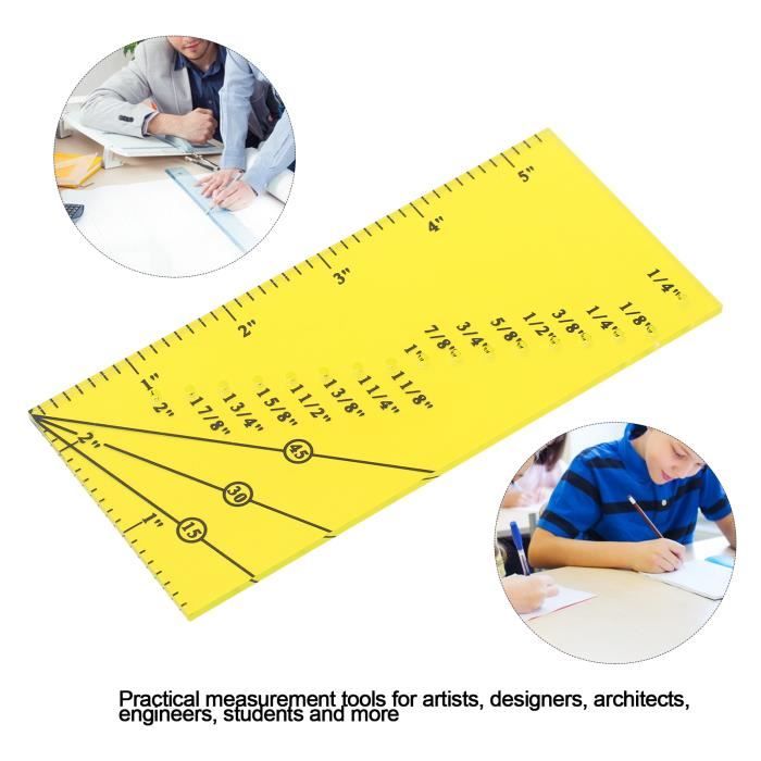 Guide de couture avec échelle, guide de couture polygonal en 3 parties Guide de couture avec échelle, guide de couture polygonal en 3 parties