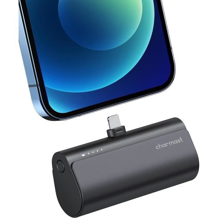 Mini Batterie Externe 5200mAh Pour IPhone - Power Bank Ultra Compact 20W PD Charge Rapide, Écran LCD, Compatible IPhone 14/13/12