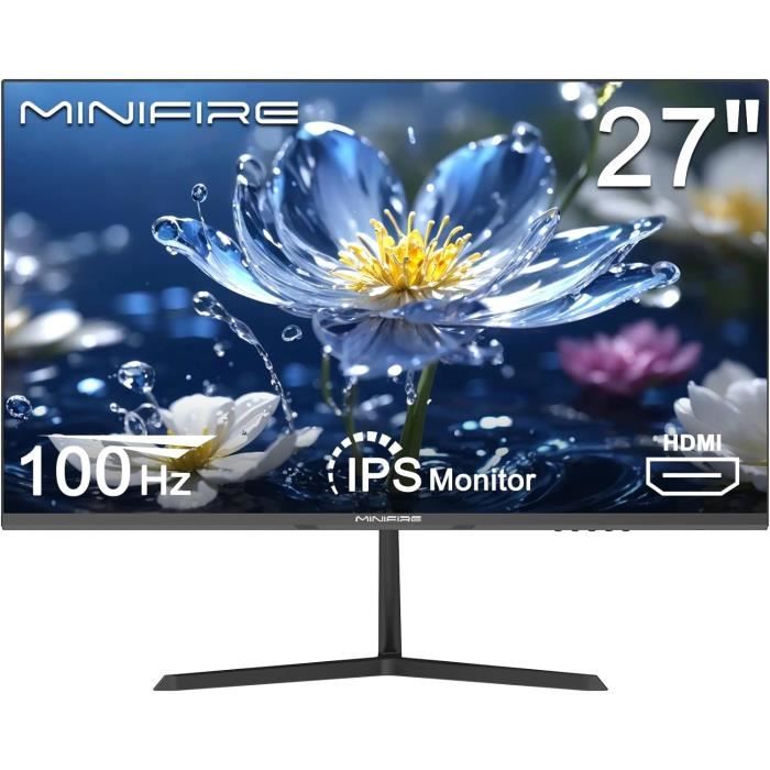 Écran Pc 24 Pouces Fhd 1080P, 75Hz Ips Moniteur D'Ordinateur 178° Angle