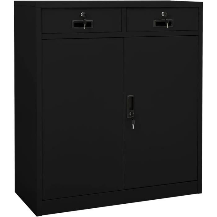 Boîte De Rangement 3 Tiroirs En Cuir – Classeur Bureau 33x25x17 Cm, Organiseur Fichiers A4, Style Élégant Noir Ou Brun
