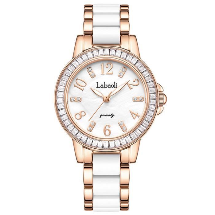 MONTRE WATCH FEMME BRACELET ACIER ARGENT BIJOUX STRASS QUARTZ MODE IDÉE
