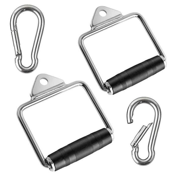 Lot De 5 Poignées Pour Machine à Câble De Fitness - Poignée En V, Double D, Barre Rotative, Corde Triceps - Neuf
