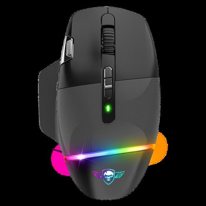 Spirit Of Gamer XPERT M800, Souris Gamer Sans Fil Ergonomique avec Repose Pouce, 9 Boutons Programmables, Capteur Optique 10 000