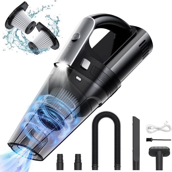 Aspirateur à Main Sans Fil 6 En 1 – 20000 Pa Puissance – Pour Voiture, Maison – Filtre HEPA – 4 Buses - 7