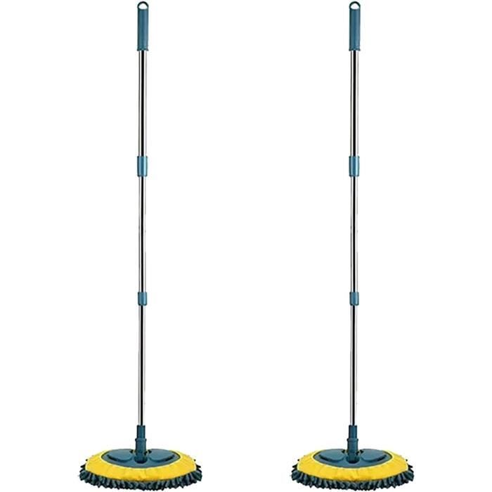 Lot De 2 Mini Serpillères Auto-pressantes Pliables - Nettoyage Bureau, Voiture, Vitres - Coton Absorbant
