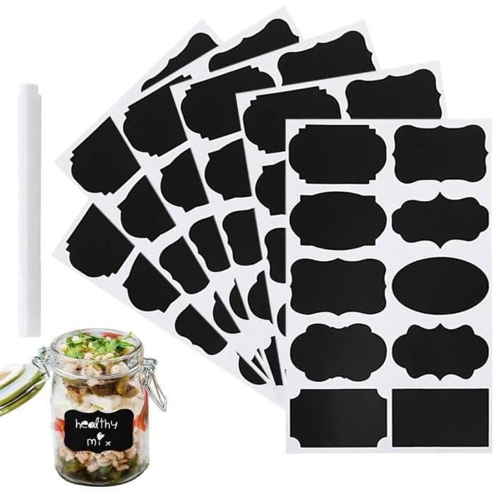 Étiquettes Autocollantes étanches - Lot De 120 - PVC Effaçable - Pour Pots à épices, Confitures, Organisation