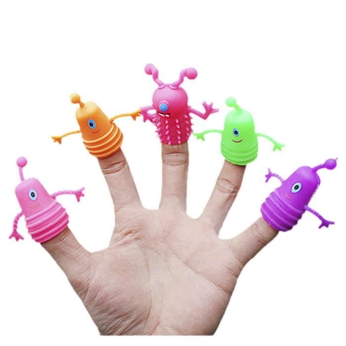 10 Marionnettes à Doigt Dinosaures En PVC – Multicolores, Réutilisables – Jouet Sensoriel Enfant Dès 3 Ans – Cadeau Anniversaire