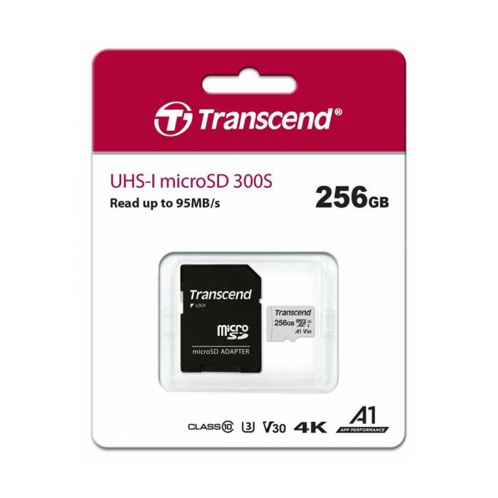 Carte microSD TRANSCEND 256GB UHS-I U3 A1 - 300S