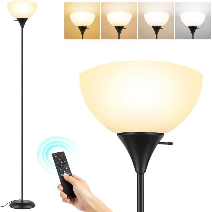 Lampadaire LED à intensité variable WILLIS avec bras de lecture flexible, doré