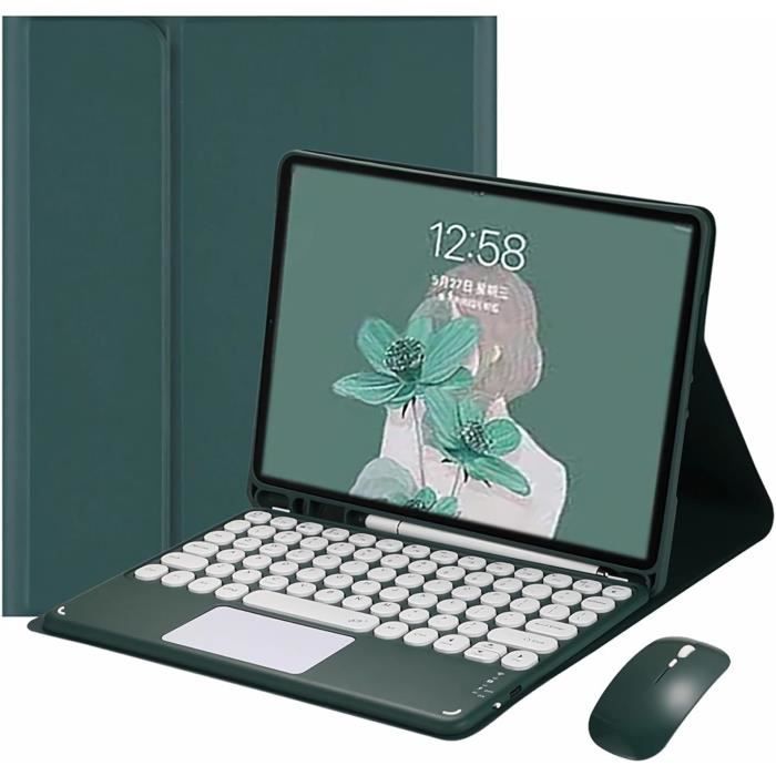 Étui-clavier GreenLaw Pour IPad 10e/11e Gen (2022/2025) - Rétroéclairé 7 Couleurs & Pavé Tactile - Bleu Ciel