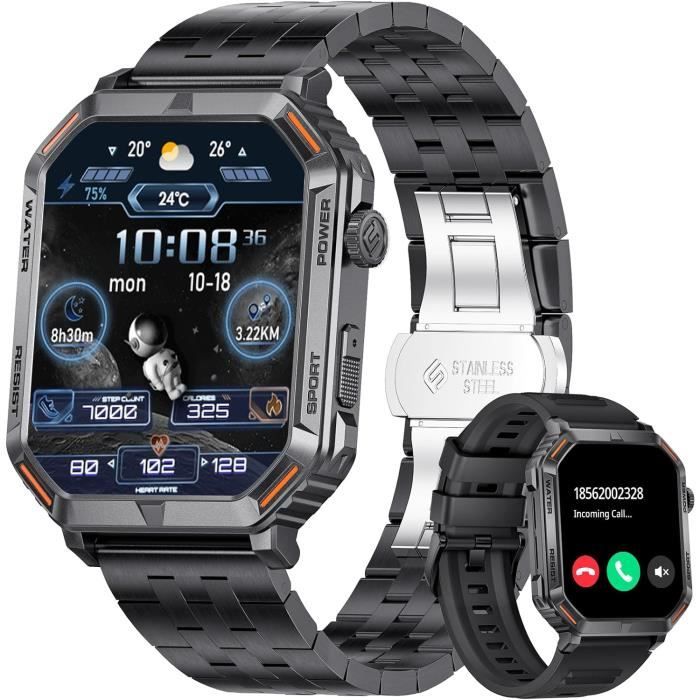 Montre Connectée Homme Smart Watch Intelligente Bluetooth Etanche Android  IOS FR