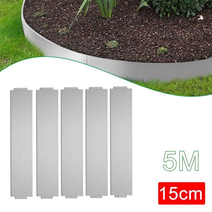 Bordure De Pelouse Flexible Plastique Anthracite 15 M X 9,6 Cm - Anti-racines & Stable