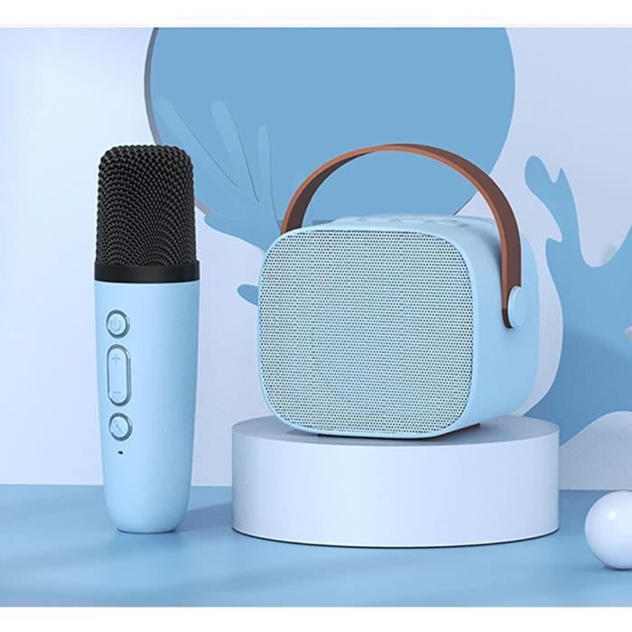Mini Machine Karaoké Pour Enfants Avec 2 Micros Sans Fil - Bluetooth, Lumières LED, 4 Effets Vocaux, Rose