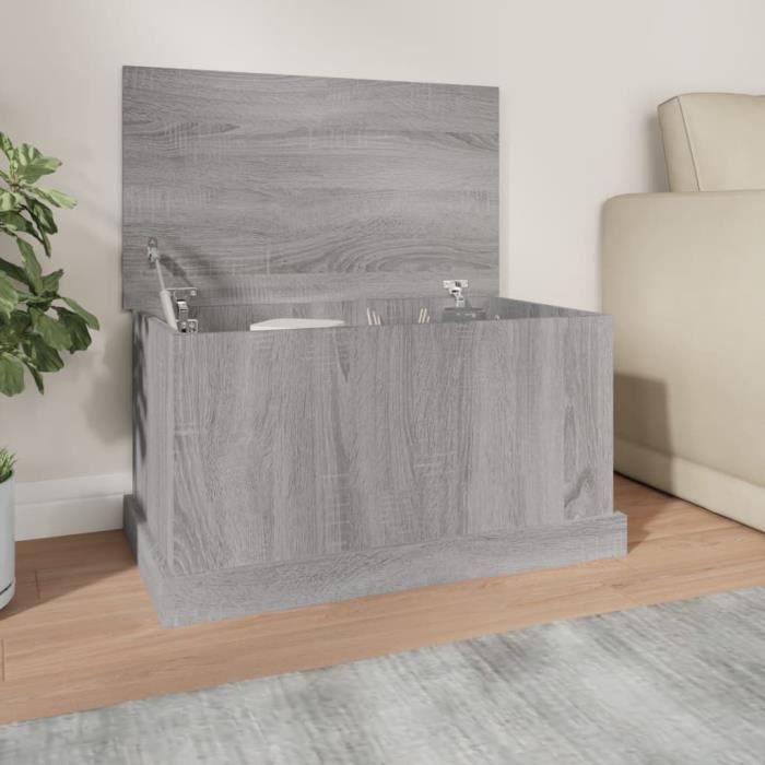 vidaXL Boîte de rangement sonoma gris 70x40x38 cm bois dingénierie 816510