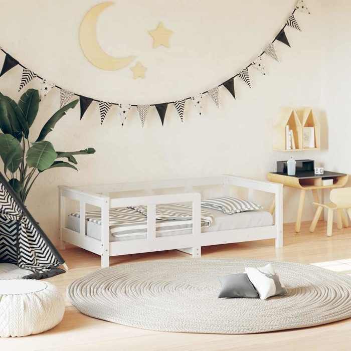 vidaXL Cadre de Lit pour Enfants avec Tiroirs Lit Simple avec Tête de Lit et Pied de Lit Meuble de Chambre Scandinave 834427