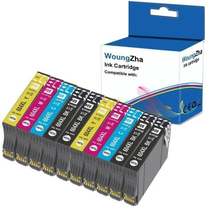 WOUNGZHA 10x 604XL Cartouche d'encre compatible avec Epson 604