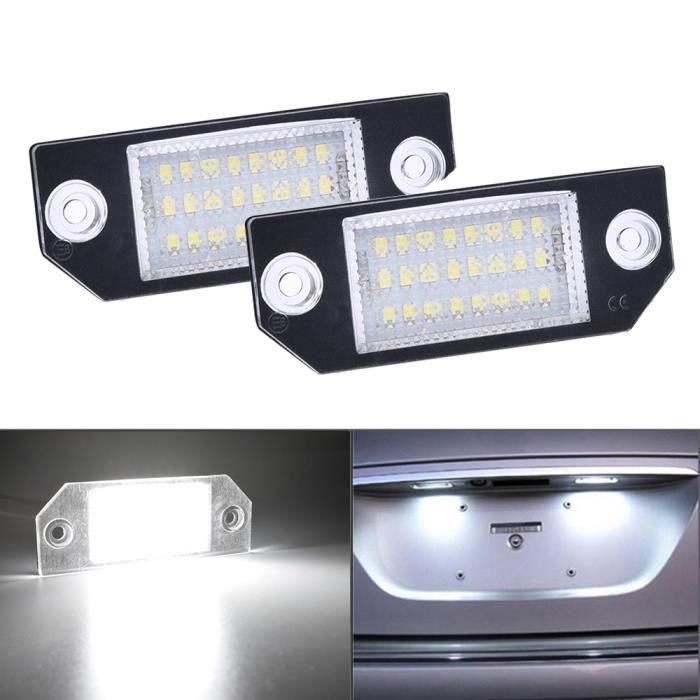 2x LED Feux blanc d'éclairage de plaque d'immatriculation Remplacement de Lampe lumière Pour Ford Focus 2 ST 225 C Max 2003 - 2008