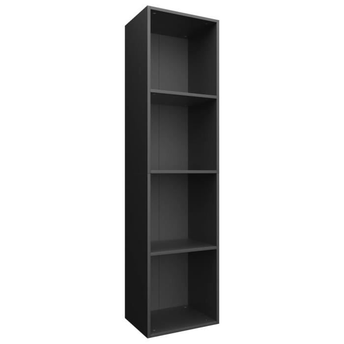 bibliothèque-meuble tv noir 36 x 30 x 143 cm aggloméré hao-0f060201800145